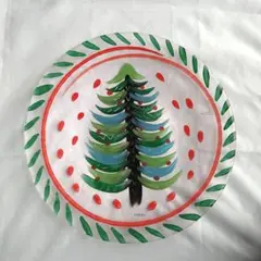 直径33cm　コスタボダ　クリスマスプレート　ガラス　北欧食器　値下げ！