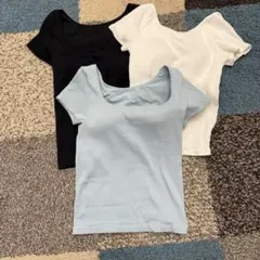 リブスクエアネックブラT ユニクロ　Lサイズ