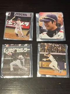 青木宣親　引退記念　本革製　歴代シークレットステッカー　4枚セット