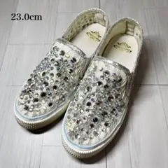 Carissimo alte ビジュー レース スニーカー スリッポン 23cm