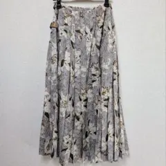 INGEBORG インゲボルグ 花柄 プリーツ ロングスカート
