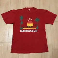 【ヴィンテージ】 90s モロッコ マラケシュ Tシャツ 赤 メンズ L