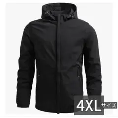 【訳あり】メンズジャケット★マウンテンパーカー ★4XL★ブラック★防風★軽量