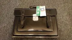 ★新品未使用★学生鞄　スクールバッグ　牛レザー ブラック　レトロ　昭和 当時物