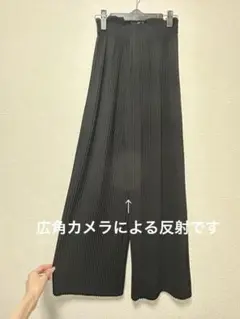 JUNOAH ブラック XL プリーツ パンツ ガウチョパンツ