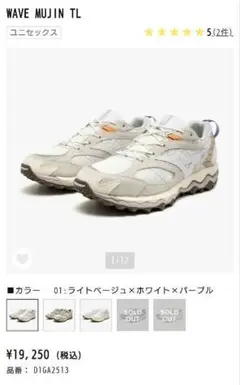 MIZUNO WAVE MUJIN TL ライトベージュ