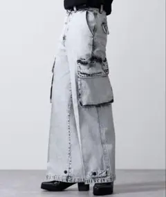 Clel タックカーゴパンツホワイト Lサイズ