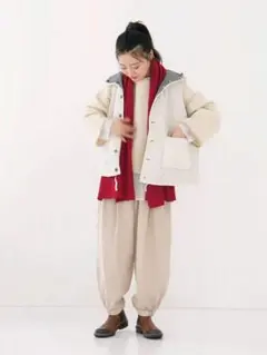 UpcycleLino❣️起毛ヘムサイドゴムパンツ