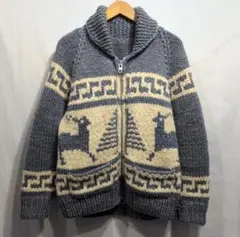 希少80s Vintage カナダ製 水色 カウチンセーターKANATA