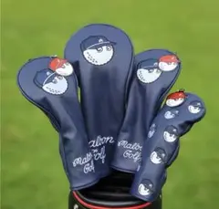 【大人気新品4点セット】野球帽Malbon Golfマルボンクラブカバーネイビー