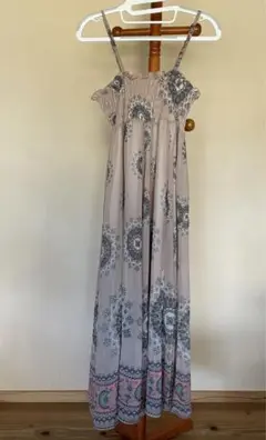 LATO＊CALLE エスニック柄 マキシ丈 リゾート シャーリングスカート