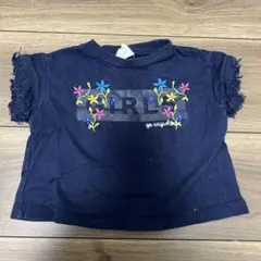 BREEZE フラワー刺繍 Tシャツ サイズ80 ネイビー