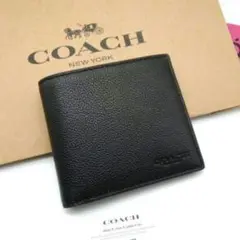 新作　新品　COACH　折り財布　メンズ　人気の小銭入れ付き