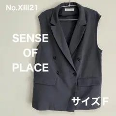 センスオブプレイス　グレーノースリーブジャケット　サイズＦ　No.XIII21