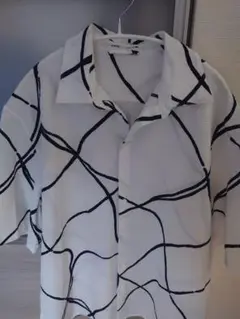 ZARA 半袖シャツ M ホワイト/ブラック