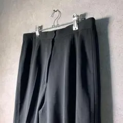 【ヴィンテージ】サイドラインワンタックスラックスパンツ 黒古着usedBM12