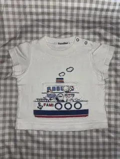 familiar 船のプリント Tシャツ