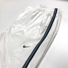 【美品】NIKE ナイロンパンツ ジャージ ホワイト メンズL