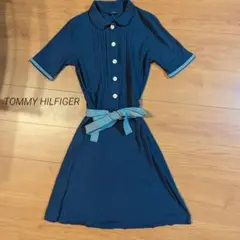 【美品】TOMMY HILFIGER ネイビー 半袖ワンピース M