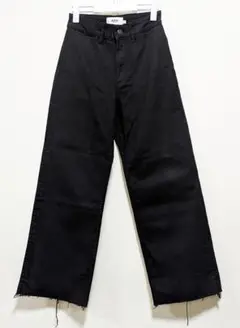 AZUL by moussy セルフカットワイドパンツ/ブラック S