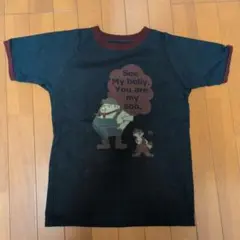 トップス　半袖　Tシャツ　紺　プリント　柄カットソー　BLUE DE CHINE
