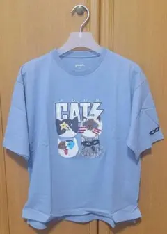 グラニフ FOUR CATS フォー キャット ライトブルー SS　Tシャツ