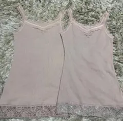 ピンクリブタンクトップ2枚セット