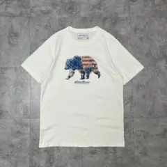 EddieBauer プリントTee ホワイト 半袖 コットン M ベアー