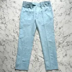 美品✨GERMANO ジェルマーノ リネン混 スラックス ライトブルー 48