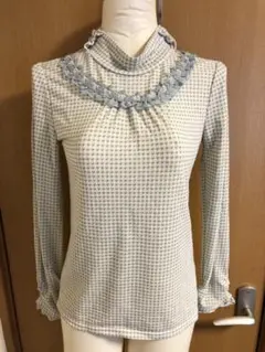 axesfemme♡千鳥格子柄プルオーバー　トップス　ハイネック　長袖