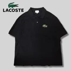 LACOSTE　ラコステ　ポロシャツ　黒　ブラック　刺繍　ルーズフィット
