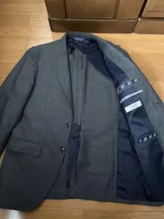 ビジネスジャケット グレー スリム　 シングルブレスト