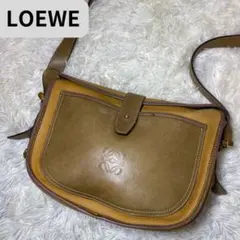 【超希少】ロエベ アナグラム レザー ショルダー ベージュ