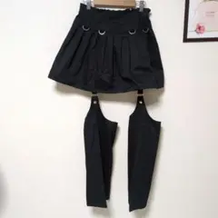 レッグカバー付き黒フレアスカート L 新品未使用