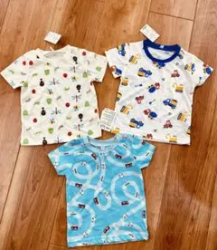 新品　サイズ90 働く車★Tシャツ半袖　3枚セット