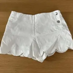 jacadi ホワイト スカラップショートパンツ 3A
