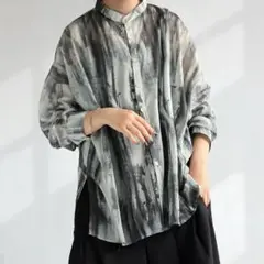 antiquaアンティカ ニュアンス柄シアーシャツ 人気完売品