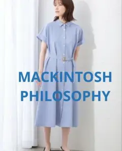 【超美品】マッキントッシュフィロソフィーシアサッカーワンピースブルーギンガム