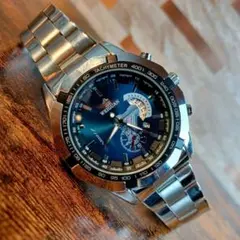 WEIGUAN 腕時計 新品 メンズ ラグジュアリーステンレス 青