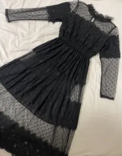 総レースロングワンピース