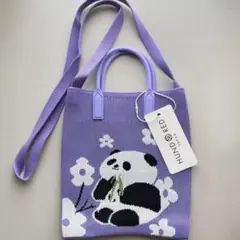 HUND REDシリコン ニット ショルダー バッグ手提げ2way パンダ