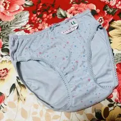 ★星柄ショーツ★スターパンツ★下着★リボン付き★グレーLL★大きいサイズ
