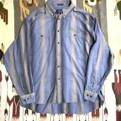 ペンドルトン　pendleton XL ブルー×ベージュストライプシャツ