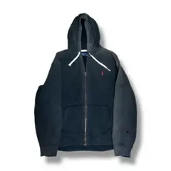 polo ralph lauren 肉厚パーカー　フルジップ　ネイビー　ブラック
