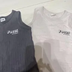 breeze ★コットンタンクトップ2枚set☆ベージュ130・グレー120