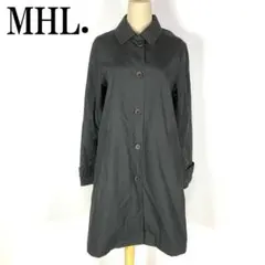 LA3603 MHL.エムエイチエル ロングコート 黒ブラック ステンカラー 3