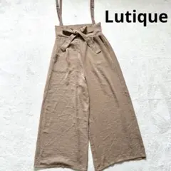 【ルティーク】M サロペット　サスペンダー ガウチョパンツ　モカ　夏　ワイド