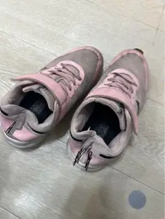 ピンク メッシュスニーカー ベルクロ付き