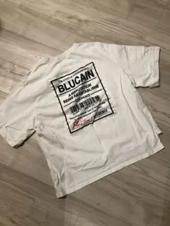白 半袖Tシャツ 背面ロゴつき