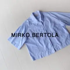 美品 ミルコ ベルトラ 3万円 イタリア製 SHIPS購入 クロップドシャツ 青
